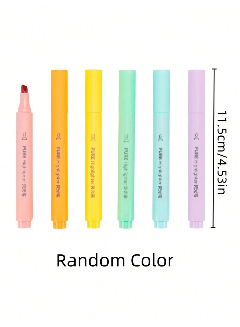 Kaco 6 Colored Fluorescent Markers with Slanted Tip and Eye Protection Effect, Colored Markers, Back to School Stationery for Students (Random Colors) - Image 3